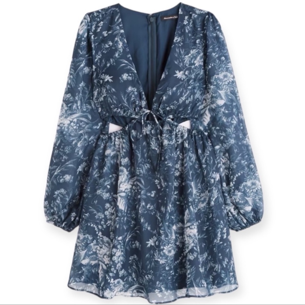 Abercrombie & Fitch Long-Sleeve Cutout Mini Dress XXS Tall